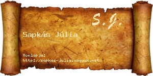 Sapkás Júlia névjegykártya