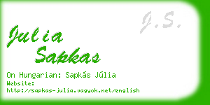 julia sapkas business card