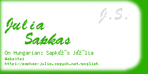 julia sapkas business card
